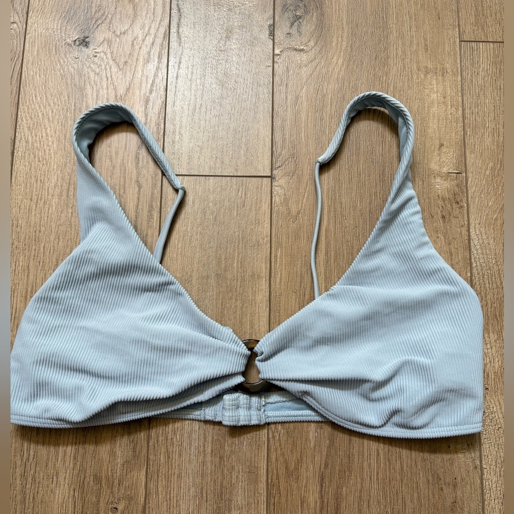 Abercrombie & Fitch Light Blue Ribbed Bikini Top
